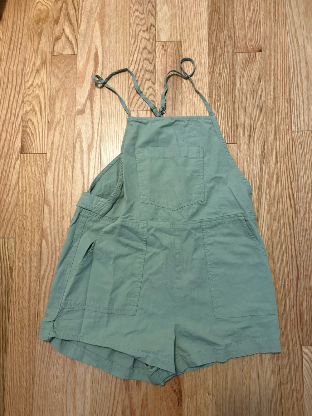 Lulu's Sage Green Cotton Utility Romper